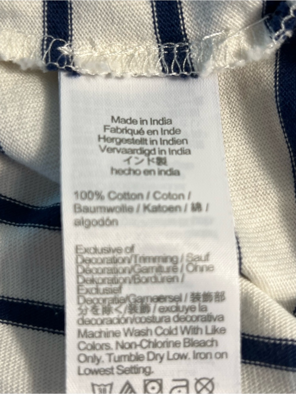 J. Crew Nautical Striped Navy Bow Back Long-Sleeve Cotton Top White/Navy Size M - Picture 6 of 7